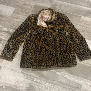 Crewcuts Leopard Print Faux Fur Coat